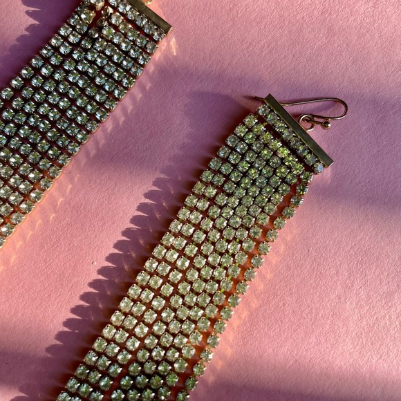 Fringe Rhinestone Earrings - Picture 4 of 4